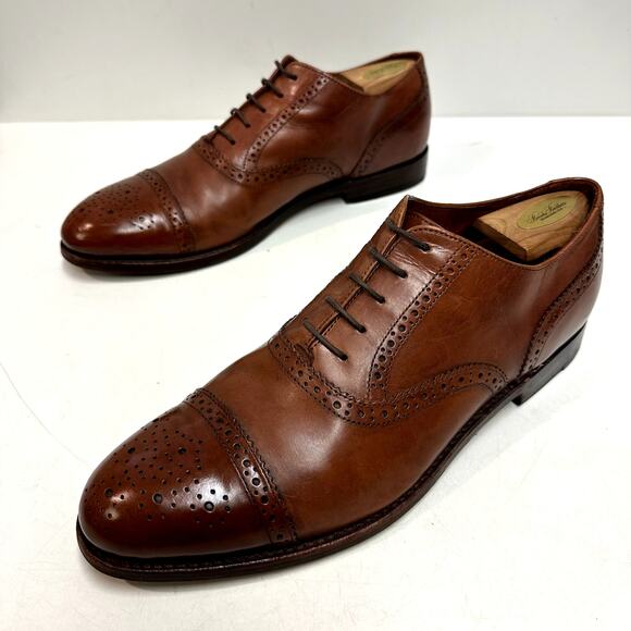 VGUC Grant Stone x J. Crew Ludlow Oxford Semi-Brogues Brown Bench Made US 10.5 main image 9